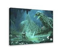 Subnautica Poster sur toile Jeux électroniques (1) Impression sur toile Décoration murale pour salon, chambre à coucher, avec cadre, 20 x 30 cm