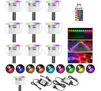 SUBOSI 10x Bluetooth RGB Spot Encastrable Exterieur Dimmable 0.6W Ø30mm IP67 Étanche 16 millions Intelligent de couleurs Spot led Extérieur Encastrable IntelligentKit Complet