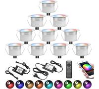 SUBOSI 10x Wifi Multicolore RGBWW(4 en 1) 0.6W Ø31mm Spot Encastrable Exterieur Dimmable Fonctionne Avec Alexa, Google Home,Spots LED Encastrable DC12V Etanche IP67