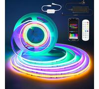 SUBOSI 5M COB Wifi Ruban Led,Led Chambre RGBWW+IC 784led/M 3920leds 24V, Led Ruban Bande Led RGBWWIC Dynamique Multicolore avec Télécommande,LED bande fonctionne avec Google Home assistant/Alexa