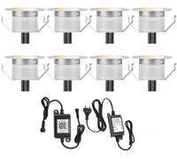 SUBOSI 6x Bluetooth Smart Dimmable 1W Blanc Chaud Blanc Froid, Blanc Lampes de sol encastrées 3 en 1 LED Spots encastrés 3000k-6000k, Ø45mm IP67 spots encastrés LED étanches à l'extérieur