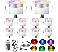 SUBOSI Lot de 10 WIFI Multicolore RGB+Blanc chaud 0.6W Ø31mm Spot Encastrable Exterieur Dimmable Fonctionne Avec Alexa, Google Home,Spots LED Encastrable DC12V Etanche IP67