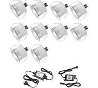 SUBOSI Lot de 10 Wifi Spot encastrable exterieur Blanc Chaud Dimmable Compatible avec Google Home Assistant/Alexa,téléphone intelligent Ø45mm 1W IP67 Kit complet spot led extérieur encastrable