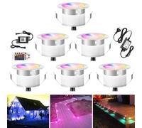 SUBOSI Lot de 6 luminaires encastrés au sol Bluetooth RGB LED à l'extérieur 0,5 W Ø45 mm IP67 étanche LED spots encastrés patio cuisine jardin lampe led