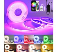 SUBOSI Ruban LED COB RGBW 10M WiFi, Bande Lumineuse 672 LEDs/m Haute Densité, Blanc Chaud 3000K & Multicolore, Compatible Alexa/Google Home, Sync Musique, pour Chambre, Salon, Gaming (24V)