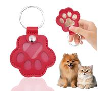SUBRINGE Boîte à Souvenirs pour Poils d'animaux de Compagnie, Porte-clés de Rangement en Fourrure de Chien, Porte-clés Souvenir en Cuir pour Poils d'animaux Domestiques, Cadeau Commémoratif (Rouge)