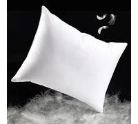 subrtex Coussin en Plumes d'oie, taie d'oreiller 100% Coton, Convient pour Le Dos, Le Ventre ou Le Daim (40x80cm,2pcs)