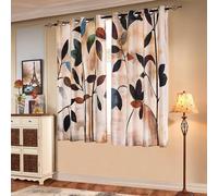 subrtex Lot de 2 Rideaux occultants imprimés pour Chambre à Coucher, Salon, Chambre d'enfant, Salle à Manger, cantonnière colorée (132 x 160 cm, Marron)