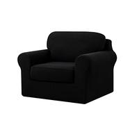 subrtex Lot de 3 Housses de canapé multifonctionnelles avec Housses de Coussin séparées et dossiers séparés - Protection des Meubles (Taille S, Noir)