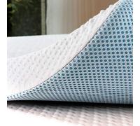 subrtex Matelas Topper 90 x 190 cm en Mousse à mémoire de Forme Respirante avec Housse en Bambou Amovible et Lavable (7,5 cm, 90 x 190)