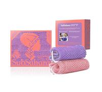 SubSahara Authentique éponge africaine en filet - Lot de 2 éponges exfoliantes pour tous les types de peau, éponge de bain pour le visage et le corps, portable, durable, exfoliation douce (rose pâle