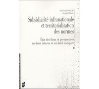 Subsidiarité Infranationale Et Territorialisation Des Normes - Etat Des Lieux Et Perspectives En Droit Interne Et En Droit Comparé