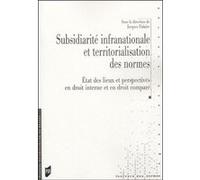 Subsidiarité Infranationale Et Territorialisation Des Normes - Etat Des Lieux Et Perspectives En Droit Interne Et En Droit Comparé
