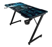Subsonic - Bureau Gaming Ergonomique Finition Carbone avec Tapis de Souris XXL Batman pour PC Gamer - Licence Officielle - Plateau et piètement Noir