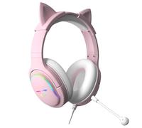 Subsonic - Casque Gaming Spectra. Casque pour PS5, PS4, PC, Xbox - Hauts parleurs de 50 mm, Micro Inclinable, LED RGB Dynamique Télécommande avec Réglage du Volume et Bouton Mute intégrés - Rose