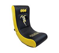 Subsonic - Chaise à Bascule, Rocking Chair Batman, Pouf Gamer Simili Cuir et Broderies - Noir et Jaune