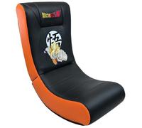 Subsonic - Chaise à bascule, Rocking Chair Dragon Ball, pouf gamer simili cuir et broderies - Noir et orange