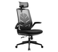 Subsonic - Chaise de Bureau Ergonomique I-Care Leaf, Fauteuil de Bureau Gaming avec en Fibres Respirantes, Renfort Lombaire, Hauteur, Dossier et Appui-tête réglables, accoudoirs, Rocking - Noir