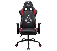 Subsonic Chaise gaming Assassin's Creed – Mousse HD, accoudoirs 3D, dossier inclinable – Noir/Rouge