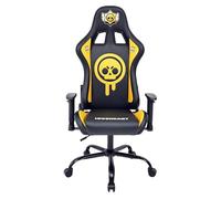 Subsonic - Chaise Gaming, Chaise de Bureau Brawl Stars, Fauteuil Gamer pour Adulte, Assise Confortable, Appui-tête intégré, accoudoirs et Hauteur réglables, Dossier Ergonomique - Noire et Jaune