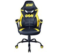 Subsonic - Chaise gaming, chaise de bureau Batman, fauteuil gamer pour enfant, assise à bascule confortable, appui-tête et accoudoirs intégrés, dossier ergonomique, hauteur réglable - Noire et Jaune