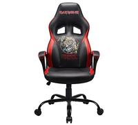 Subsonic - Chaise Gaming Iron Maiden - Fauteuil de Bureau Ergonomique avec Mousse Haute Densité, Mécanisme à Bascule et Accoudoirs Confortables - Hauteur Réglable - Noir