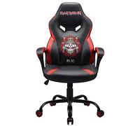 Subsonic - Chaise Gaming Iron Maiden pour Enfant et Ado - Fauteuil de Bureau Ergonomique avec Mousse Haute Densité, Mécanisme à Bascule et Accoudoirs Confortables - Hauteur Réglable - Noir