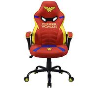 Subsonic - Chaise Gaming Wonder Woman pour Enfant et Ado - Fauteuil de Bureau Ergonomique avec Mousse Haute Densité, Mécanisme à Bascule et Accoudoirs Confortables - Hauteur Réglable - Rouge