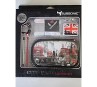 Subsonic City Paquet London Rouge pour 3DS Dsi Boîtier Stylet Film Casque Audio