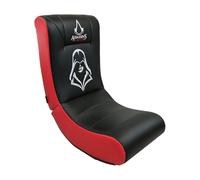Subsonic - Fauteuil à Bascule Gaming Assassin's Creed, Siège Ergonomique en Similicuir Noir et Rouge, Chaise de Salon Pliable avec Broderies