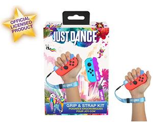 Subsonic - Grip & Strap pack officiel Just Dance 2019 - Poignées ergonomiques de confort avec dragonnes pour manette Nintendo Switch JoyCon - Bleu et violet