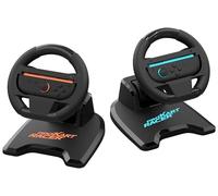 Subsonic - Lot de 2 volants de course pour Joy-Con Nintendo Switch et Switch 2 - Volants pliables avec stand et support ventouses compatible Joycon Switch et Switch 2 - Noir