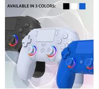 SUBSONIC - Manette sans fil Bluetooth pour PS4 avec boutons programmables arrière M1 et M2, prise casque 3,5 mm, LED rétroéclairées, moteur de vibrations, noir