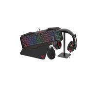 Subsonic-Raiden - Combo Pack d'accessoires Gamer pour PC - Clavier AZERTY - Souris - Casque Gaming - Tapis et Stand