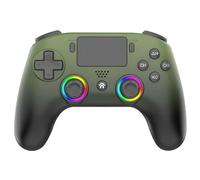 Subsonic Manette Sans Fil PS5, LED RGB Programmable, Vert Militaire, avec Palettes M1/M2, Pavé Tactile, Vibration 3 Niveaux