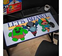 Subsonic - Tapis de Souris XXL Brawl Stars - Tapis de Bureau 90x40 cm - sous-Main Surface Lisse Optimisée pour Capteurs Souris, Base Antidérapante, Bords Cousus - Légendaire Mauve