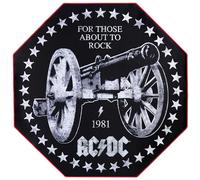 Subsonic - Tapis de Sol Gaming AC/DC 100x100 cm - Antidérapant pour Chaise de Bureau - Tapis de Protection de Sol et Parquet pour Chambre Gamer - Facile à Nettoyer - Noir