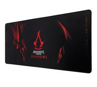Subsonic - Tapis de Souris XXL Assassin's Creed Shadow - Tapis de Bureau 90x40 cm - sous-Main Surface Lisse Optimisée pour Capteurs Souris, Base Antidérapante, Bords Cousus - Noir & Rouge