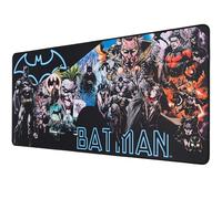 Subsonic - Tapis de Souris XXL Batman - Tapis de Bureau 90x40 cm - sous-Main Surface Lisse Optimisée pour Capteurs Souris, Base Antidérapante, Bords Cousus - Noir