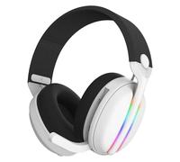 Subsonic Casque gaming Vektra – Sans fil, LED RGB, micro rétractable, son stéréo – Blanc