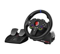 Subsonic - Volant Superdrive 220 RS-5. Volant de Course PS5 LED Double Joysticks pour Jouer à GTA - Diamètre 22 cm - Rotation 180° avec Pédales et Palettes au Volant. Compatible PS5 et PC - Noir
