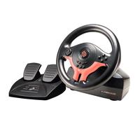 Subsonic - Volant Superdrive SV250-S pour Switch 2 et Switch - Rouge | Volant de Course livré avec Pédales et Palettes - Vibrations - 3 modes de sensibilité - Diamètre 22 cm, Rotation 180°