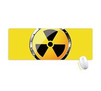 substances radioactives d'information logo jaune tapis de souris large cousues bords mat étendu game bureau