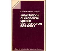 Substitutions Et Économie Sociale Des Ressources Naturelles