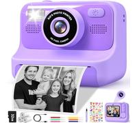 Subtail Appareil Photo Instantané Enfant - 2.4 Écran Appareil Photo Numérique Enfant avec Mode Selfie et Carte 32GB et Papier d'impression - Cadeau Jouet pour Enfant Garçons Filles de 3-12 Ans -Violet