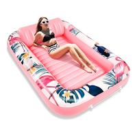Subtail Bouee Piscine - Tropischer Stil Matelas Piscine - Fauteuil Gonflable Piscine - Hamac Bouee Piscine Adulte - Matelas de Plage Gonflable Piscine - Tanning Pool Piscine Bronzage（180 * 120Cm）