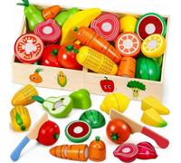 Subtail Kit Cuisine Fruit Et Legumes Jeux Enfant - Accessoires Dinette Enfant, Comprend des Fruits Et LéGumes en Plastique, Cadeau Garçon et Fille 2 an