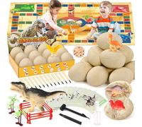 Subtail Kit de creusement d'œufs de dinosaures, jouet de dinosaure, kits de creusement d'œufs de dinosaure pour enfants avec tapis spécial d'échecs volants, arbre de scène, kits de