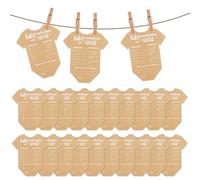 SUBTAVIK 20 Cartes de Prédictions Bébé | Jeux de Douches Bébé | Conseils pour Nouveaux Parents, Décoration Révélation Sexe Bébé (Papier Kraft)