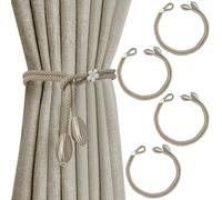 SUBTAVIK Embrasses de Rideaux, Lot de 4, élégantes, Style bohème, tricotées à la Main, pour la Maison, Le Bureau, Le Salon et la Chambre (Kaki)